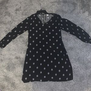 Black floral tunic dress